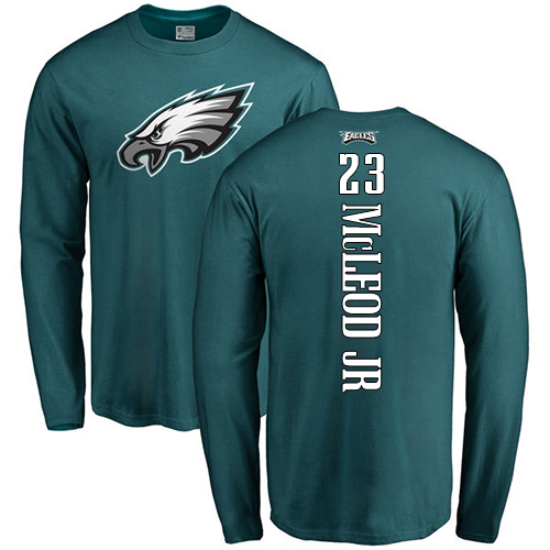 Men Philadelphia Eagles #23 Rodney McLeod Green Backer Long Sleeve NFL T Shirt